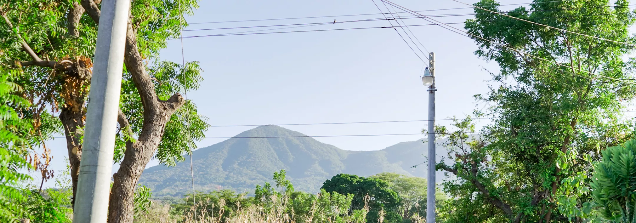 clear sky and a standing pole