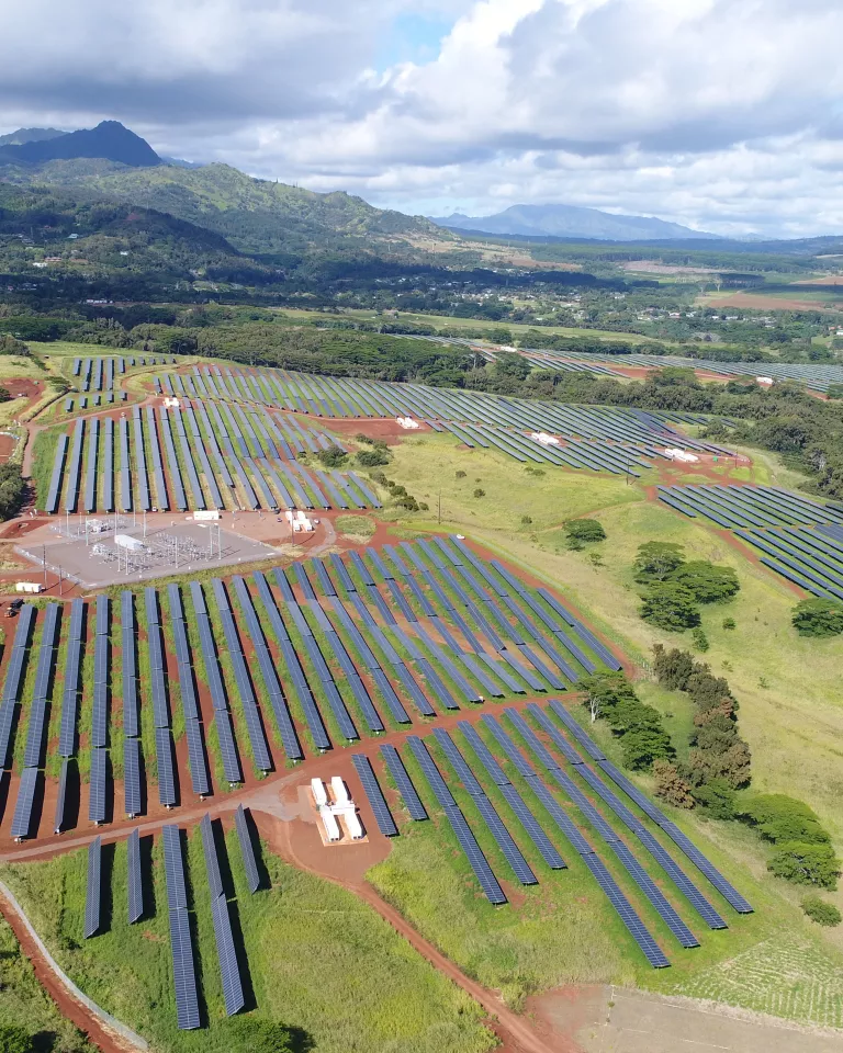 tech - aerial view of lawai project solar panels