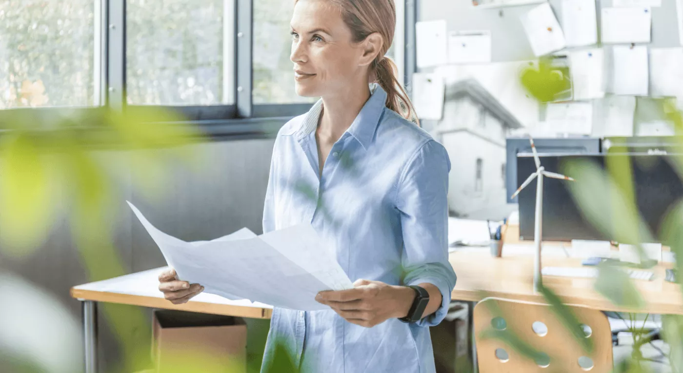 woman with papers