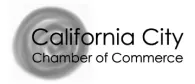 Logo of California City Chamber of Commerce with a spiral design on the left and the text 'California City Chamber of Commerce' on the right.