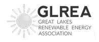 Logo of the Great Lakes Renewable Energy Association featuring a stylized sun with rays and the acronym GLREA.